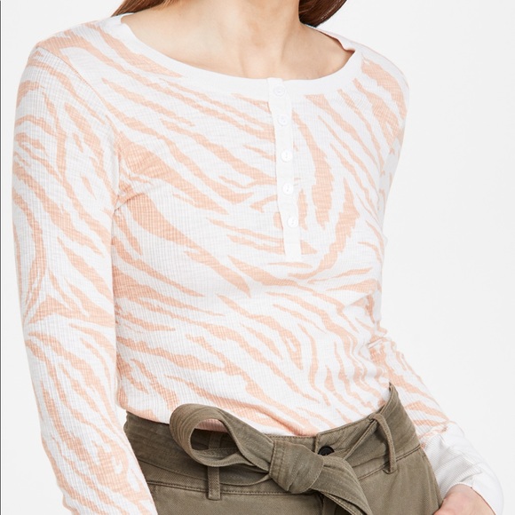 Sundry Zebra Henley in Bone sz 0 (xs) NWT - Picture 1 of 6